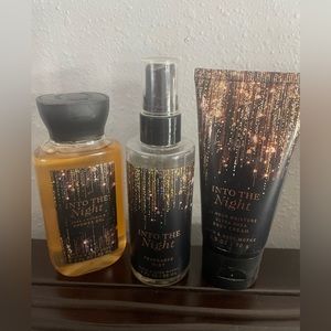 3 piece travel size into the night bath and body works set BRAND NEW